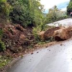 Precaución por caída de rocas en la vía Guadalupe-Oiba